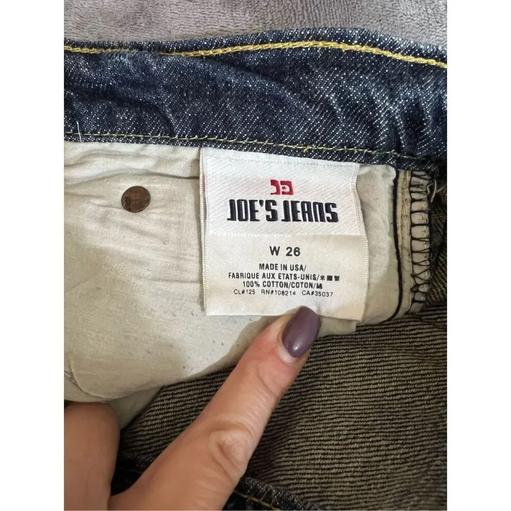 Joe's Jeans Womens Size 26 Blue Eno Flared Low Rise Distressed Whisker Cotton